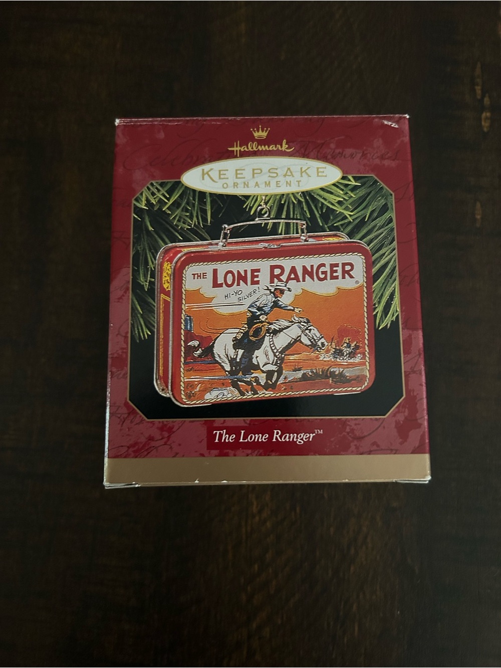 Hallmark Red and Gold Tin Lunchbox Ornament